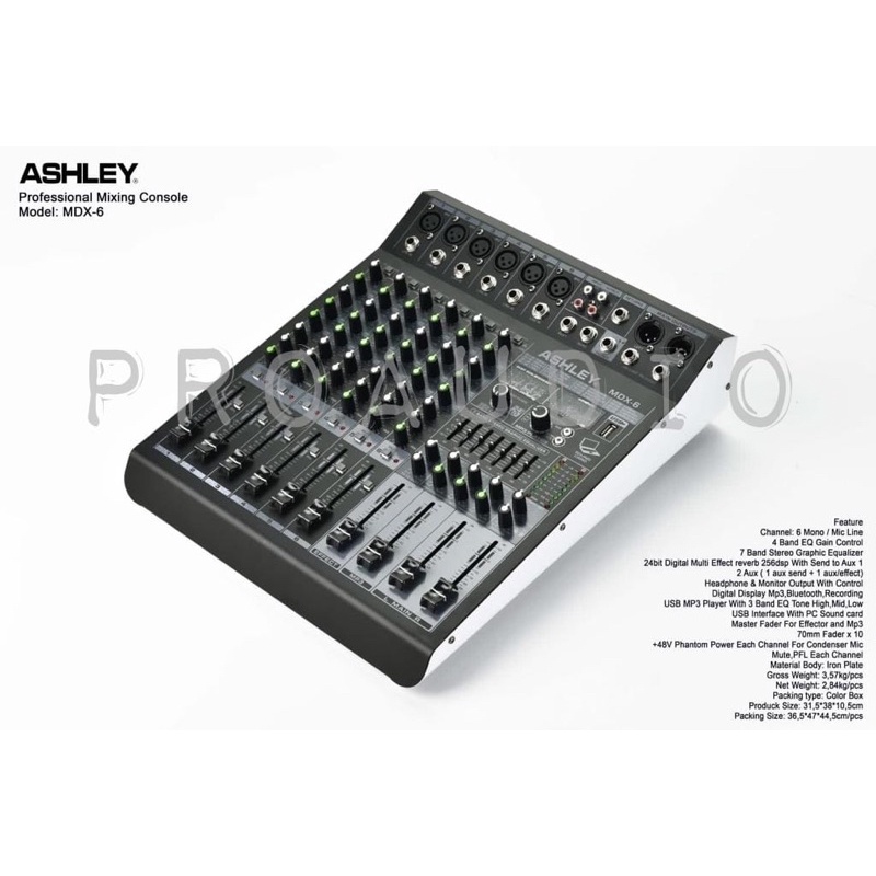 mixer audio ashley mdx 6 mdx6 (6channel) original