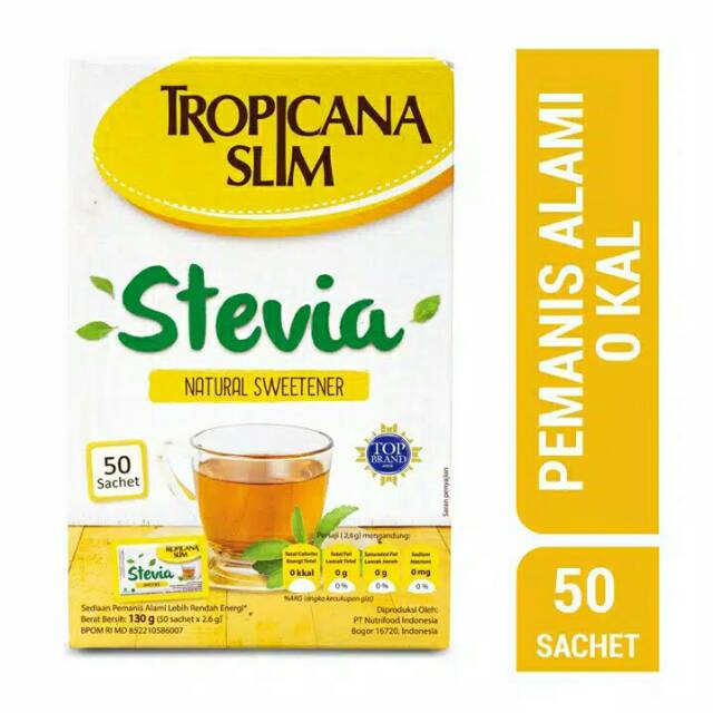 

TROPICANA SLIM STEVIA 50 SACHET / DIABETASOL SWEETENER 25'S