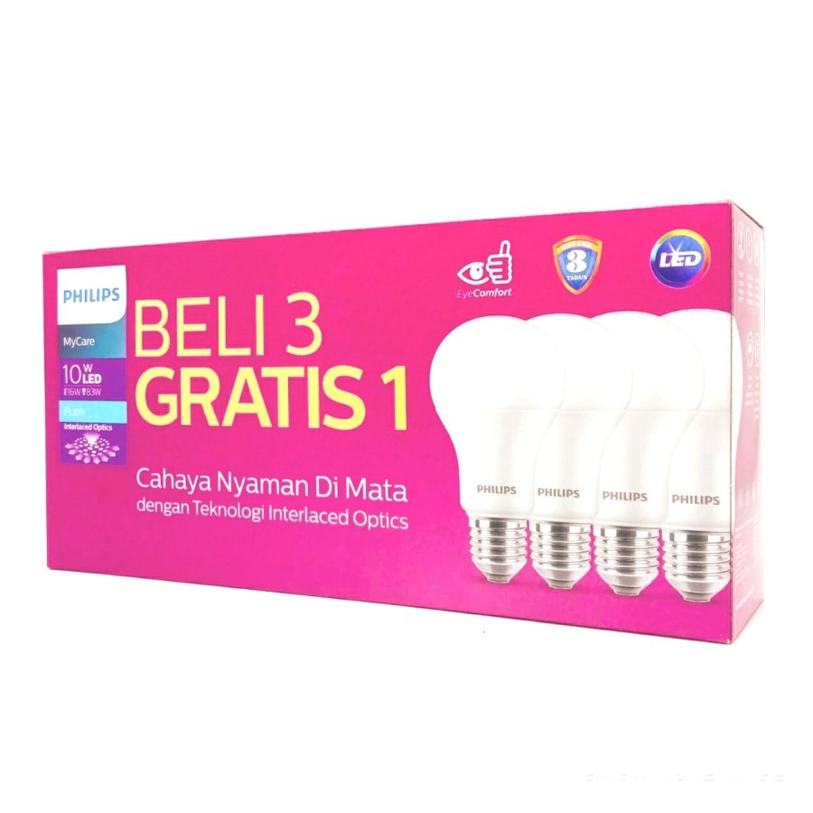 LAMPU PHILIPS PACK LED PAKET 10W PUTIH 10 W 10 WATT 10WATT