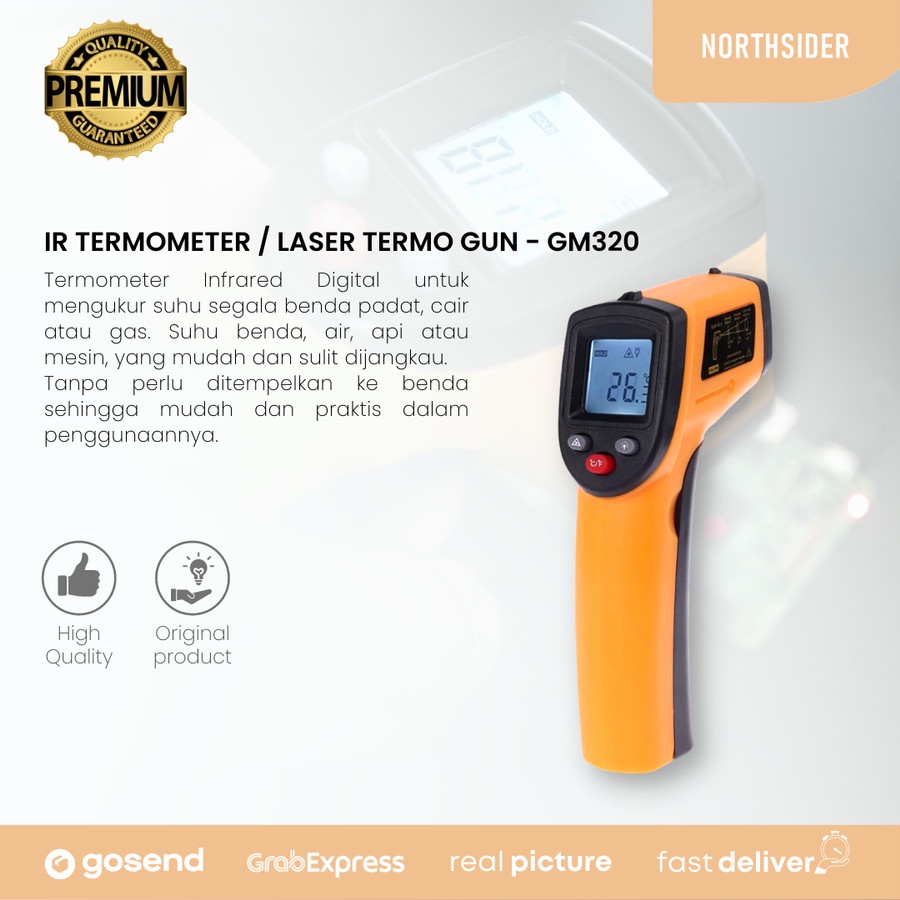 DIGITAL INFRARED THERMOMETER / IR TERMOMETER / LASER TERMO GUN - GM320