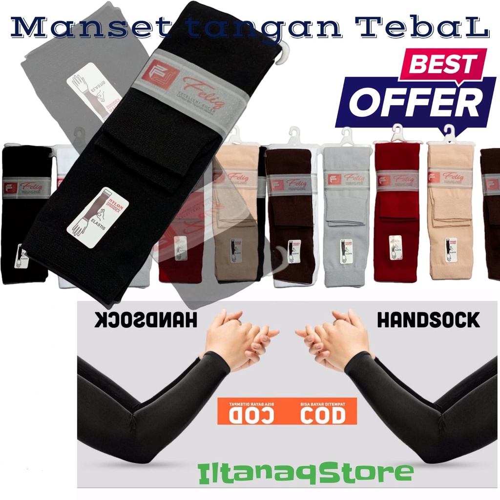 Manset Tangan Pria dan Wanita Tebal dan Panjang Manset Tangan Muslimah Manset Lengan Sarung Lengan SERI 02
