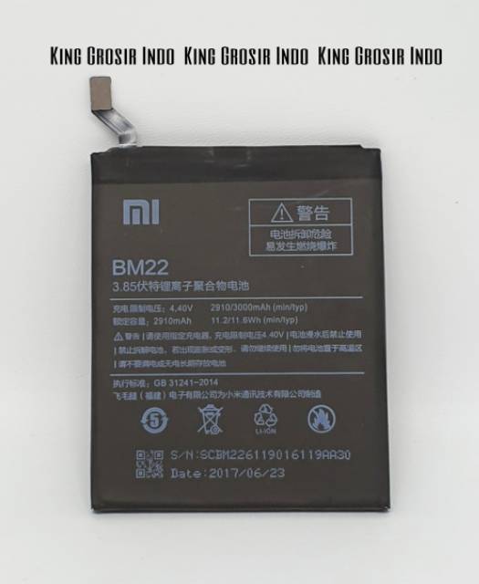 Baterai Xiaomi BM22 Original 100% Xiaomi Redmi 5 Redmi 5S Battery Batere Xiaomi BM 22 MI5 MI 5 MI 5S