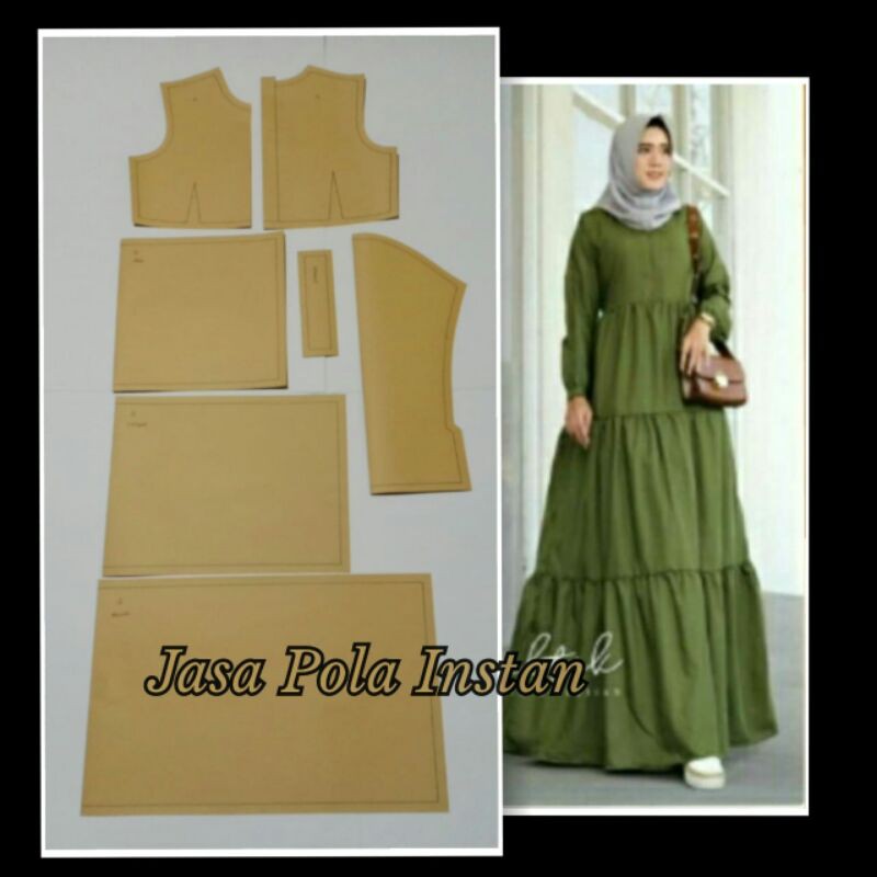 pola gamis susun
