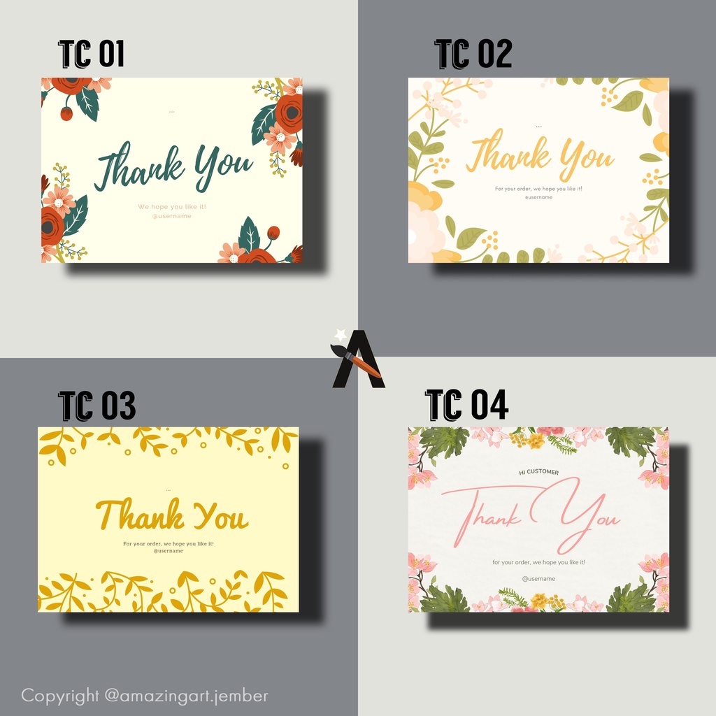 

Thank You Card Bisa Custom Desain / Cetak | Kartu Ucapan Kartu Terima Kasih Kartu Nama Kartu Olshop