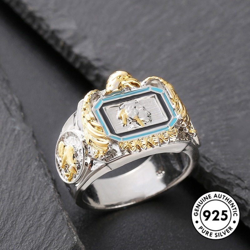 Cincin Lapis Emas Bahan S925 Silver Untuk Pria