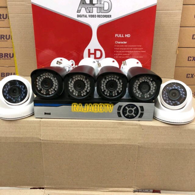 Paket CCTV 6 Channel 6 kamera 1080p Siap Pasang FULL HD 5MP 1080P