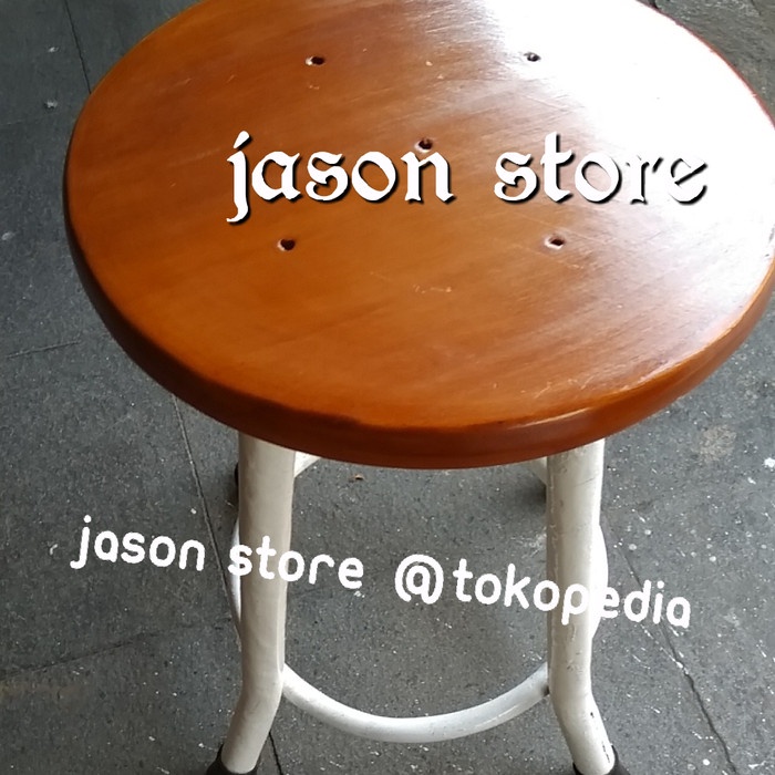 Kursi Kayu - Kursi Kayu Kaki Besi 40 Cm/Kursi Kayu Pendek 40 Cm