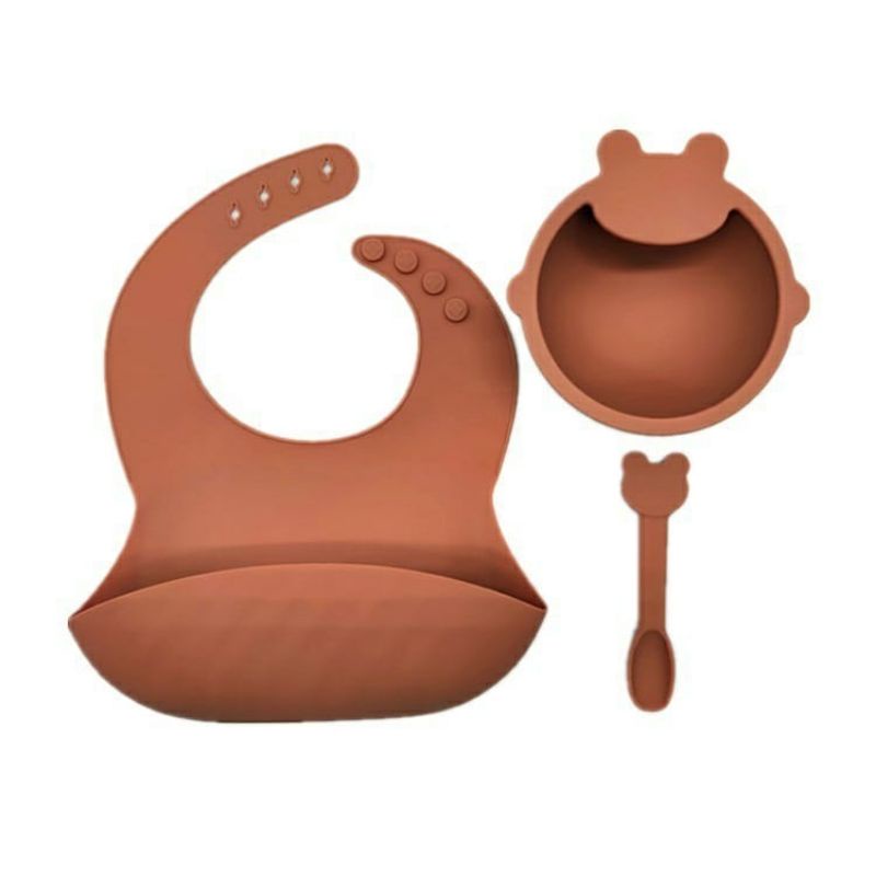 Sugar baby mangkok set bayi Mangkok Piring Sedok Garpu  silicone feeding set makan bayi Sugar baby Sugarbaby nature