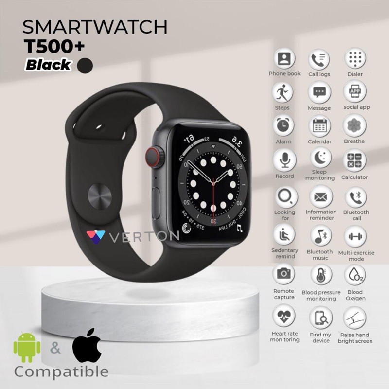 Smartwatch T500+ Plus - Layar Sentuh - Bluetooth Smartwatch | Connect Ios dan Android - Termurah