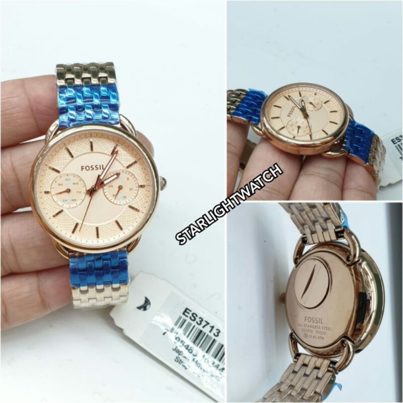 JAM TANGAN WANITA FOSSIL ES3712 ES3713 ES3714 CRONO BATRE RING ROSEGOLD STAINLESS STEEL