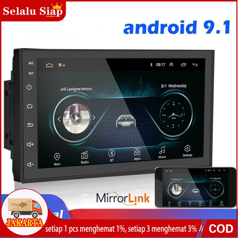 Head Unit 7.1 INCH Double Din Mirrorlink Bluetooth Audio Mobil JEC Deckless 7001A