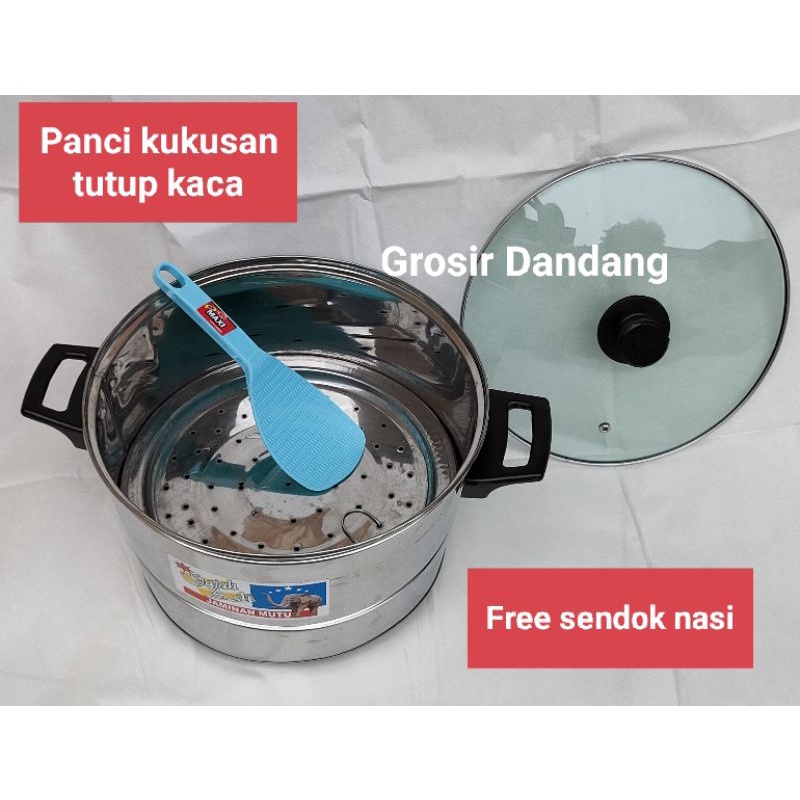 Panci Kukus Nasi tutup kaca