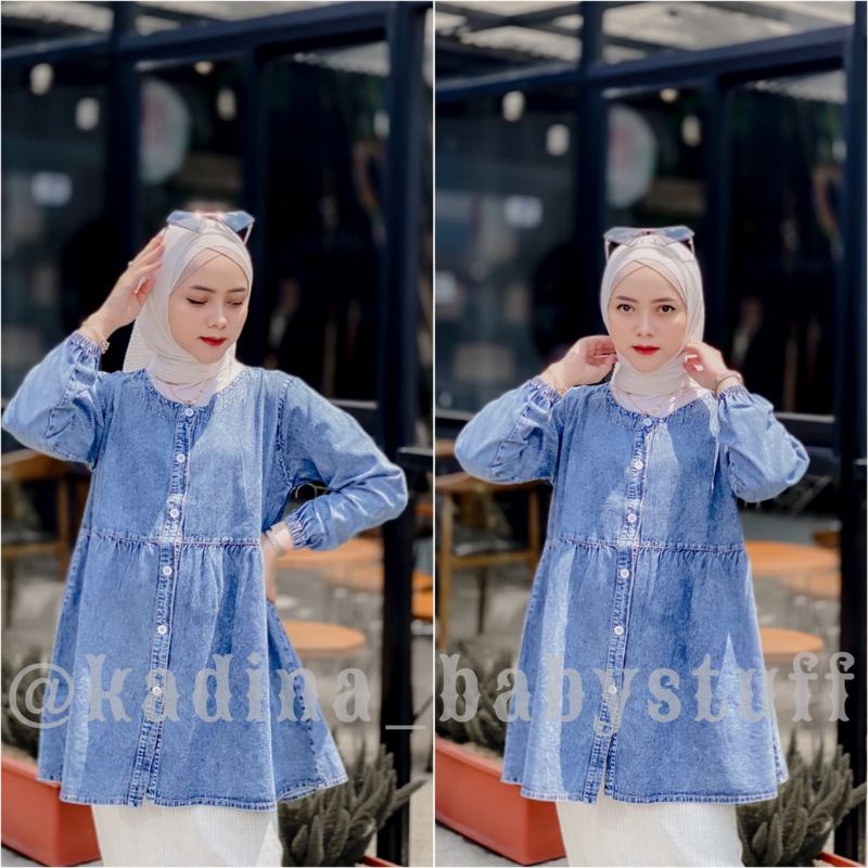 KEMEJA JEANS COUPLE KELUARGA/DRESS ANAK JEANS COUPLE