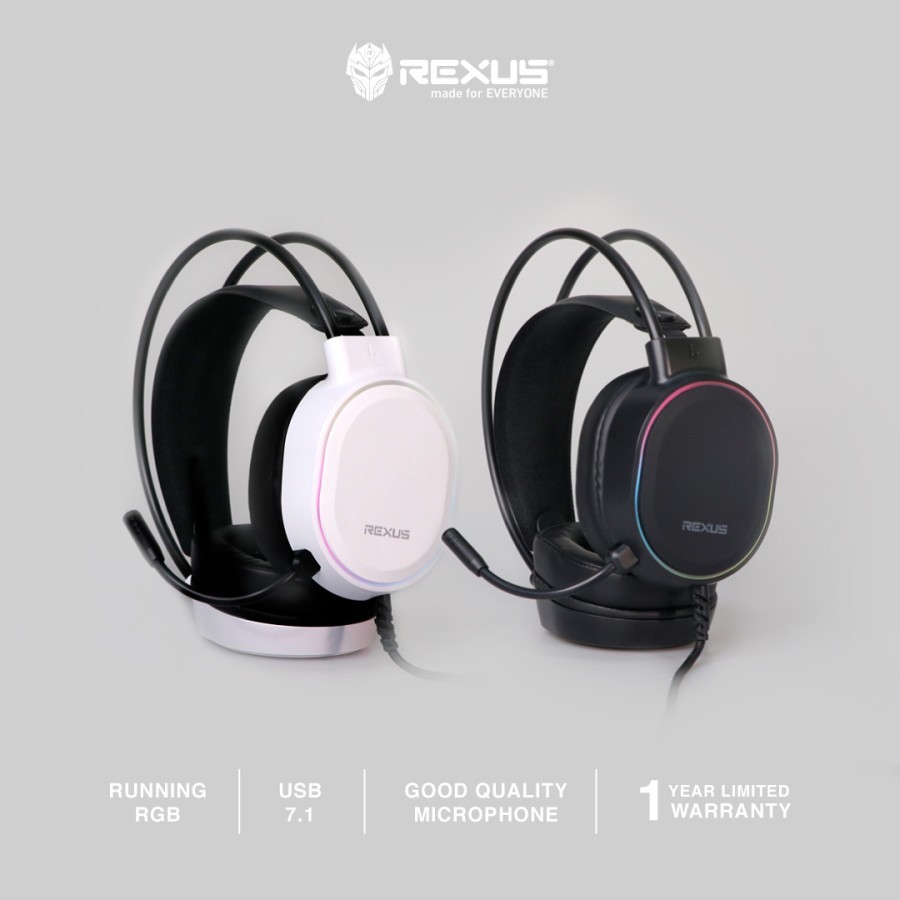 Headset gaming rexus Wired Usb sound 7.1 surround Rgb with mic Thundervox HX9 - Headphone Rx Hx-9