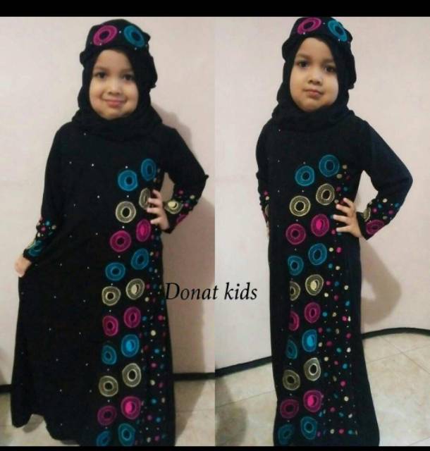 Exclusive GALLERY ABAYA BORDIR Anak Donat (Plus Pasmina)