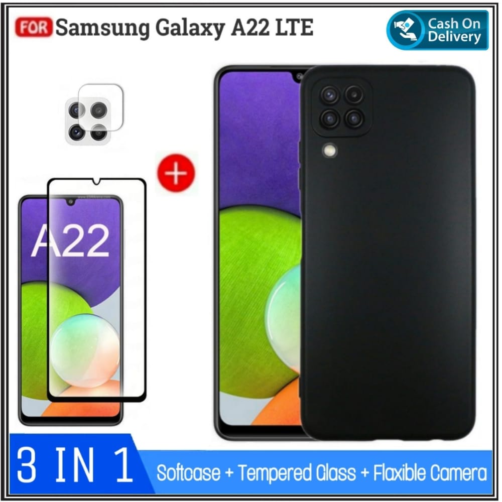 Case Samsung A22 LTE A22 4G LTE A22 5G A22 4G SoftCase Premium Casing Free Tempered Glass