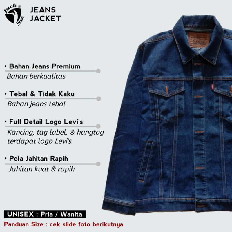 [ PREMIUM QUALITY ] Jaket Jeans Denim Pria Wanita Cewek Cowok Sandwash Acid Snow Blue Black Biru Tua Muda Hitam Basic Polos Corak Tebal JACKJEANS.ID
