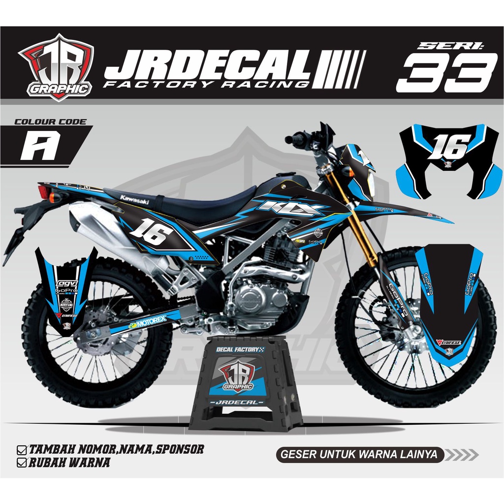 (BISA COD) DECAL KLX 150 BF SUPERMOTO EXTREME KEREN -DEKAL KLX BF TRAIL TRABAS-DECAL STIKER KLX BF H
