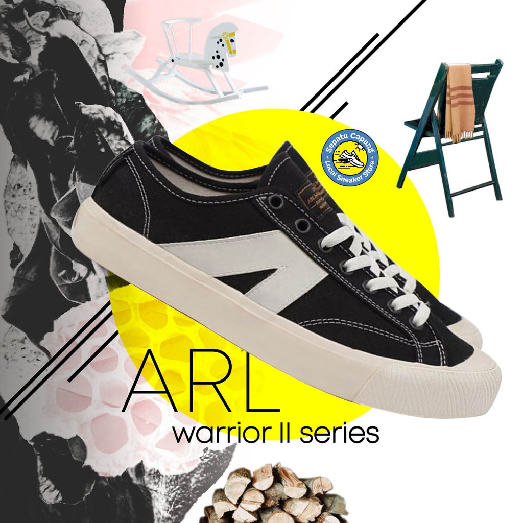 Sepatu ARL BY HARDWARE Warrior II Low Black White