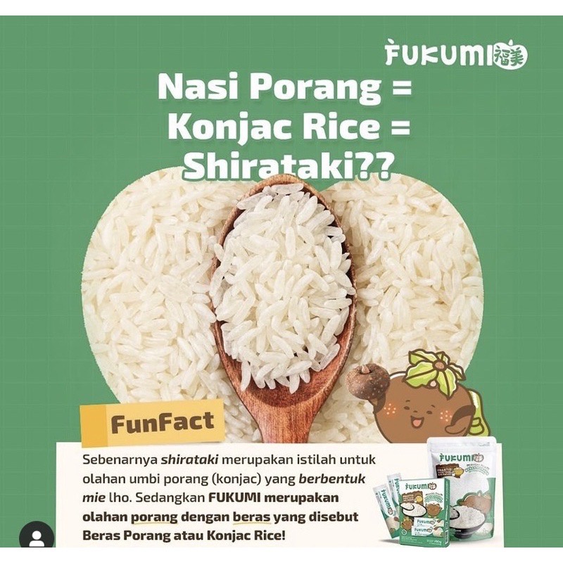 FUKUMI BERAS PORANG POUCH 1KG - Fukumi Shirataki Beras Konjac Rice Diet Pouch 1 Kg