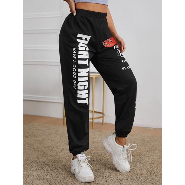 Jogger Fight Night | JOGGER WANITA PRIA / CELANA PANJANG JOGER UNISEX