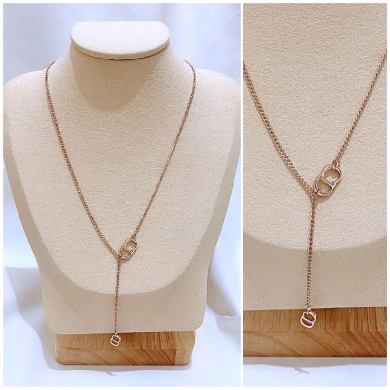 Kalung Titanium asli Stainless steel rosegold anti karat anti alergi Premium Quality 92