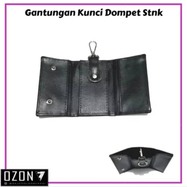 Gantungan kunci dompet stnk motor dan mobil Logo toyota hitam 1 slot dan 2 sisi