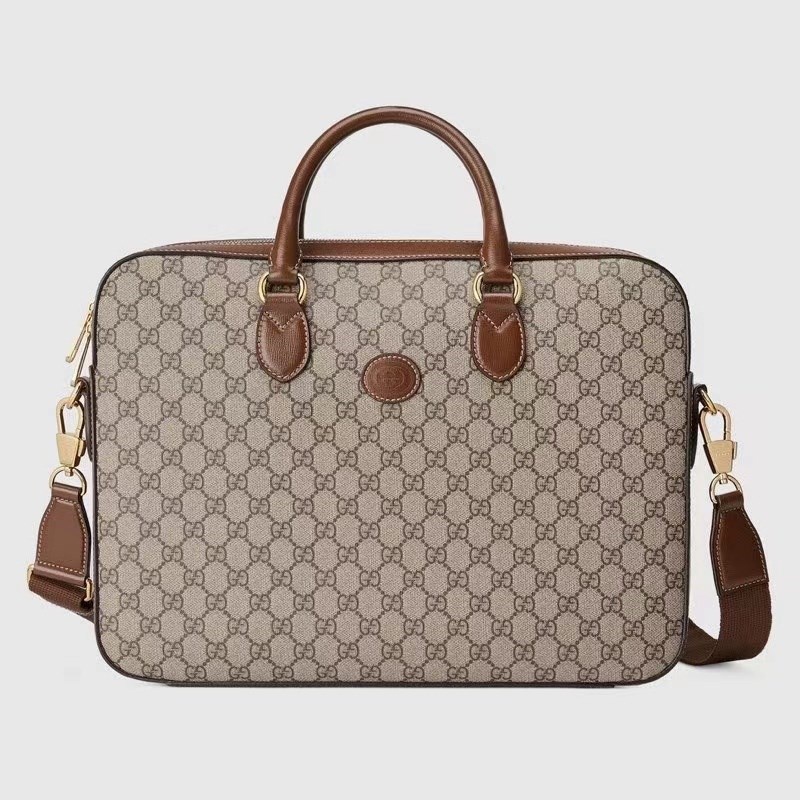 Gucci GG men's briefcase handbag classic printed shoulder bag messenger bag casual bag