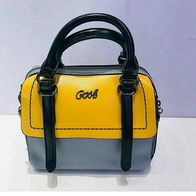 Hand bag gosh yellow grey