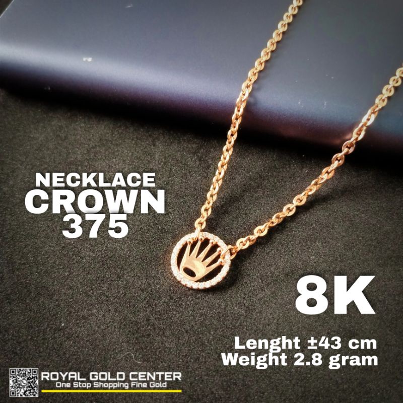 EMAS KALUNG WANITA 375 CROWN 8 KARAT