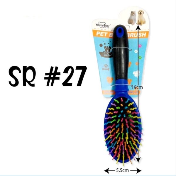 Sisir Rainbow Brush 2 Sisi SR 27 Mandi Bulu Rontok Mati Kucing Anjing