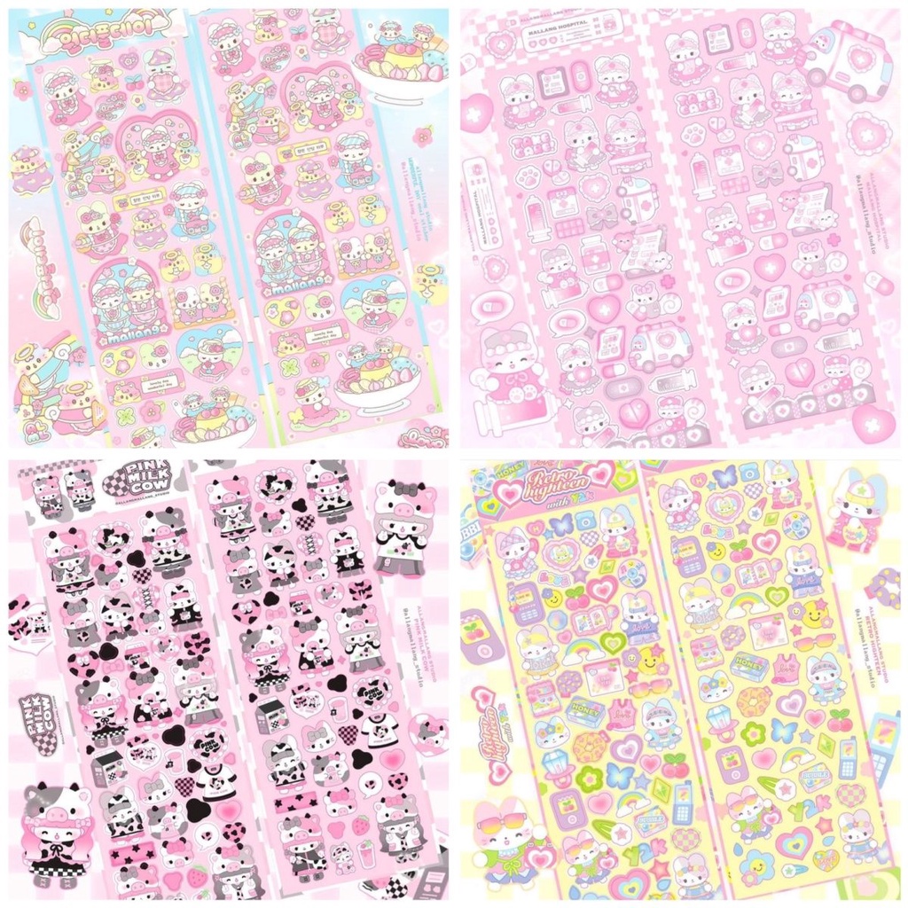 Galicici Stiker Laser Motif Kartun Anak Perempuan / Hati Untuk Dekorasi Kartu DIY