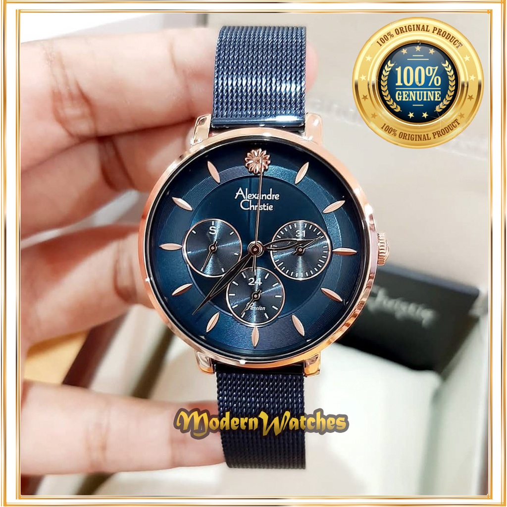 Jam Tangan Alexandre Christie Wanita Terbaru Ori AC 2959 / 2916 Full Rosegold Pink Gold Blue Mewah A