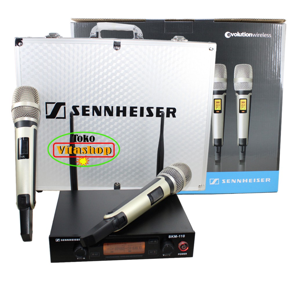 Mic Sennheiser SKM-110 Mikropon Mik Wireless Double Handle LCD Display