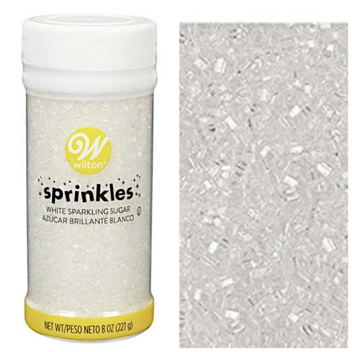 

227 g Wilton sprinkles white sparkling sugar sprinkle hiasan kue cake ---NEW---