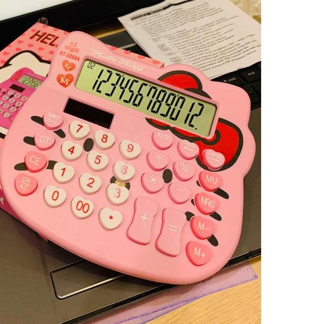 ☼ Kalkulator Kepala Hello Kitty Pink 12 Digit - Calculator Hello Kitty ➪