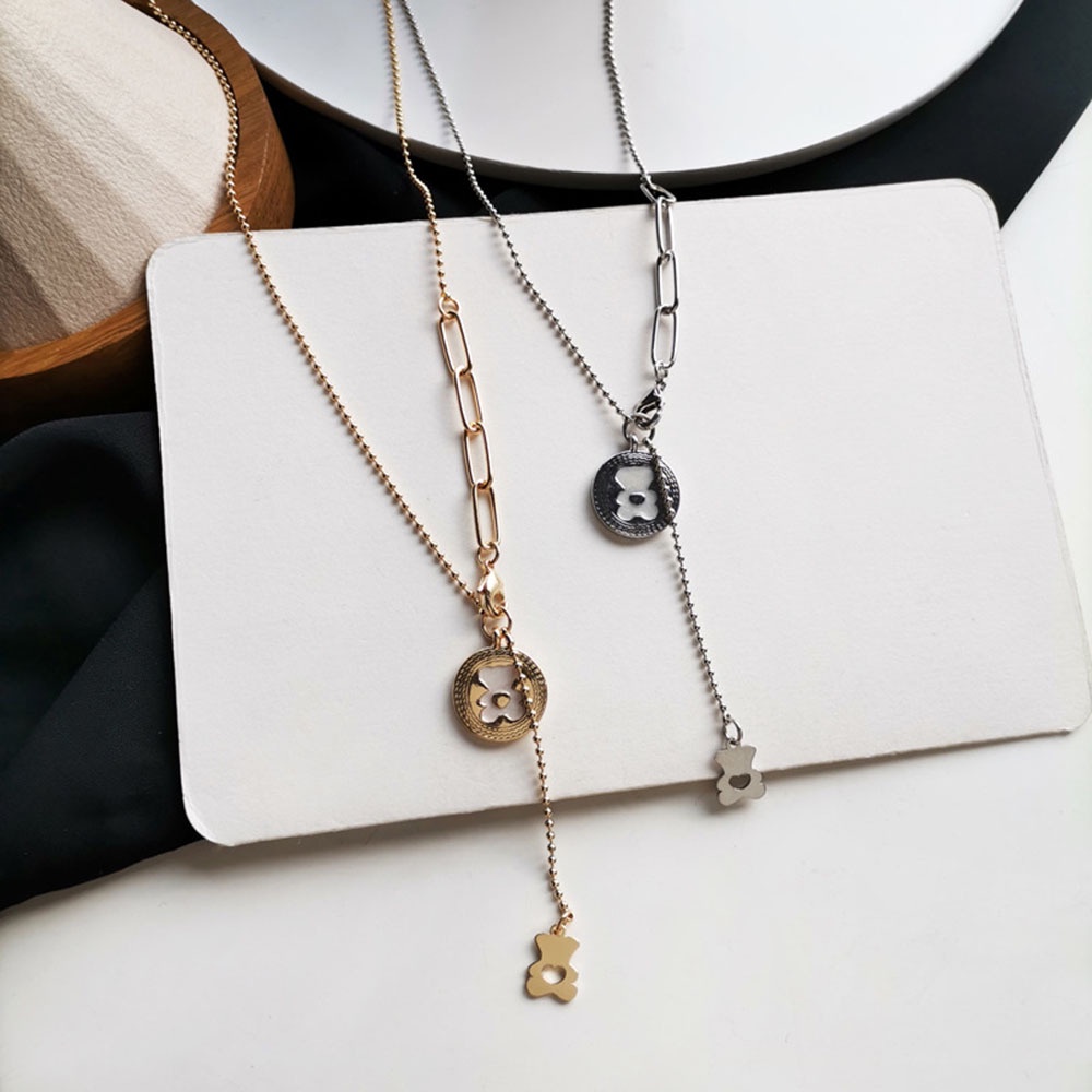 AZ164 Fashion Kalung Rantai clavicle Titanium Steel Warna Gold Hias Elegan untuk Wanita woman necklace stainless Anti-rust