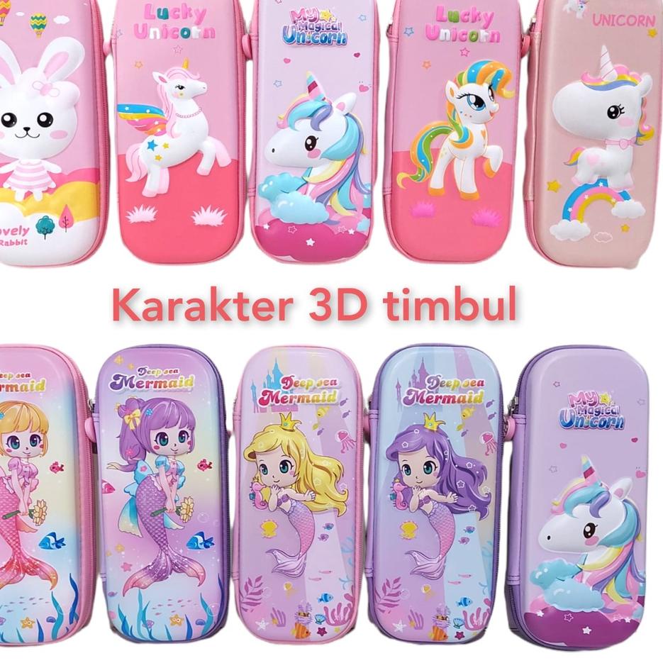 

Terbaik! Kotak Pensil Unicorn Import 3D Timbul Karakter Tempat Pensil Unicorn Anak Paud TK SD ala Smi**e Kualitas Import kado anak perempuan