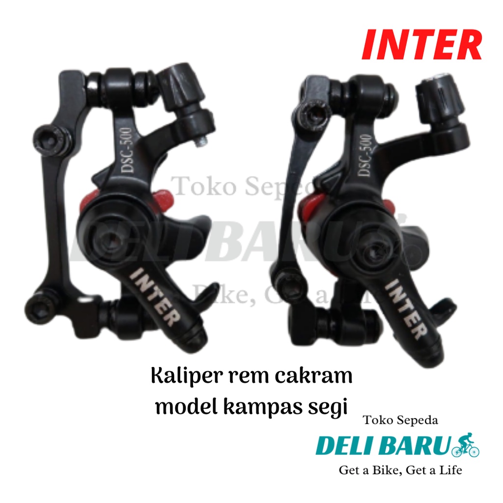 Inter Kaliper cakram mekanik kepala rem cakram 160 model kampas segi sepeda MTB lipat harga sepasang