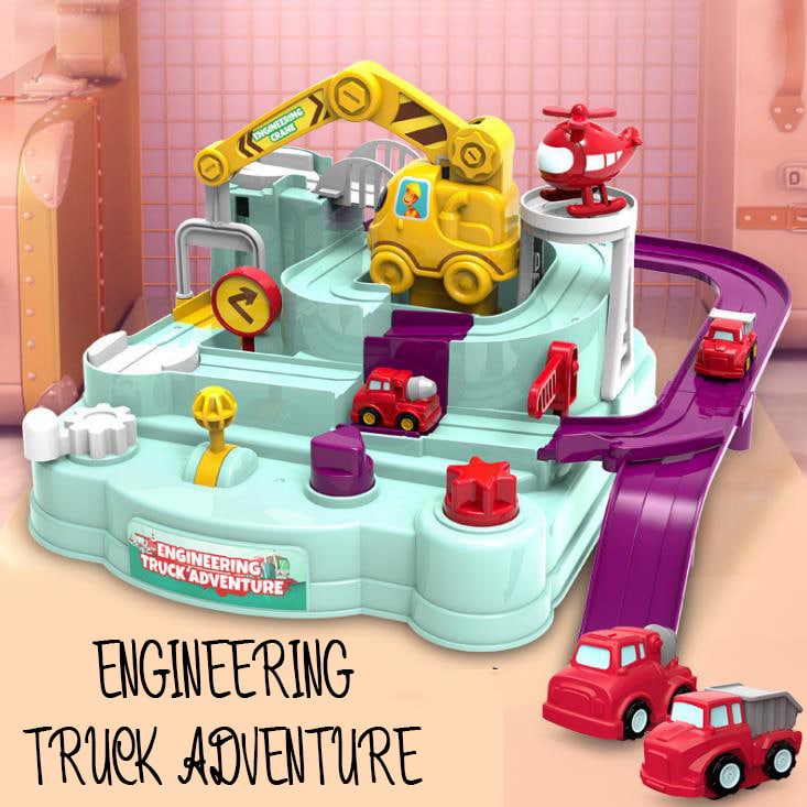 mainan puzzle engineering truck / train car adventure