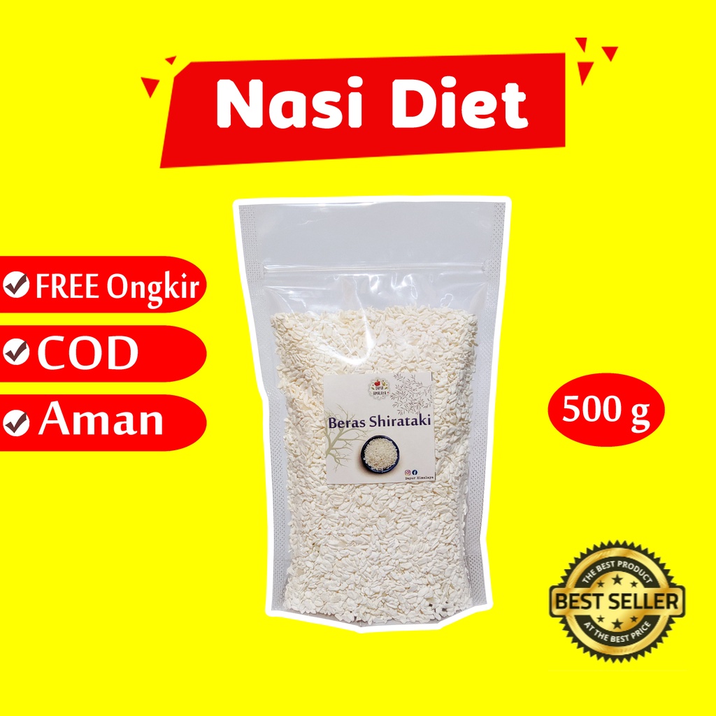 

BERAS SHIRATAKI 500GR NASI SIRATAKI RICE UNTUK DIET KONYAKU MAKANAN KONNYAKU KERING KONJAC 500 GR