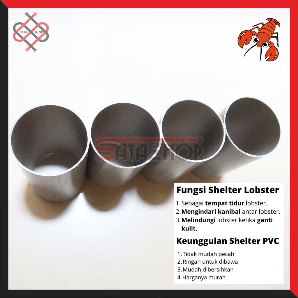 Shelter LOBSTER AIR TAWAR - diameter 2 inc - Tempat Sembunyi 4 LUBANG