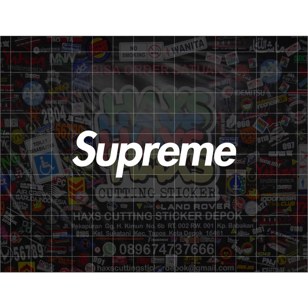 Cutting Sticker Supreme Ukuran 8 Cm