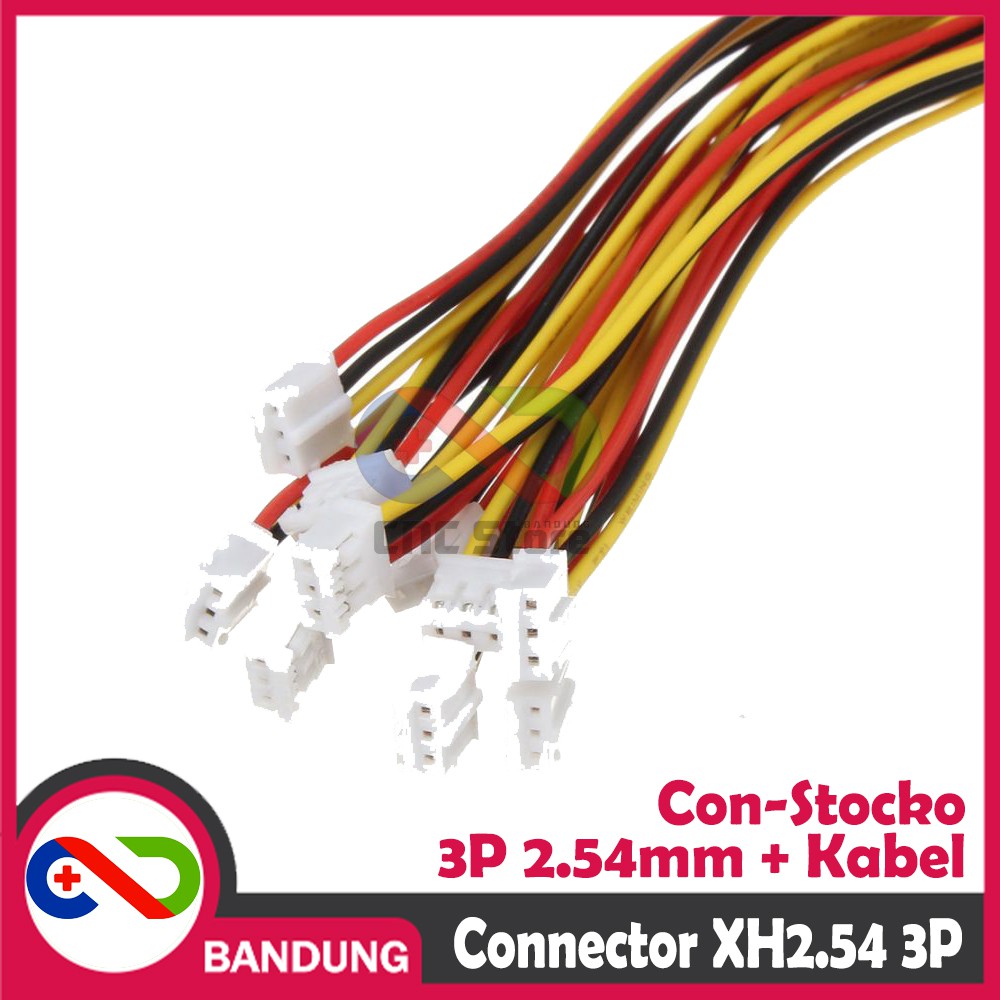 CONNECTOR XH2.54 3P PIN FEMALE 20CM CABLE JST 2.54MM SOCKET CONNECTOR STOCKO