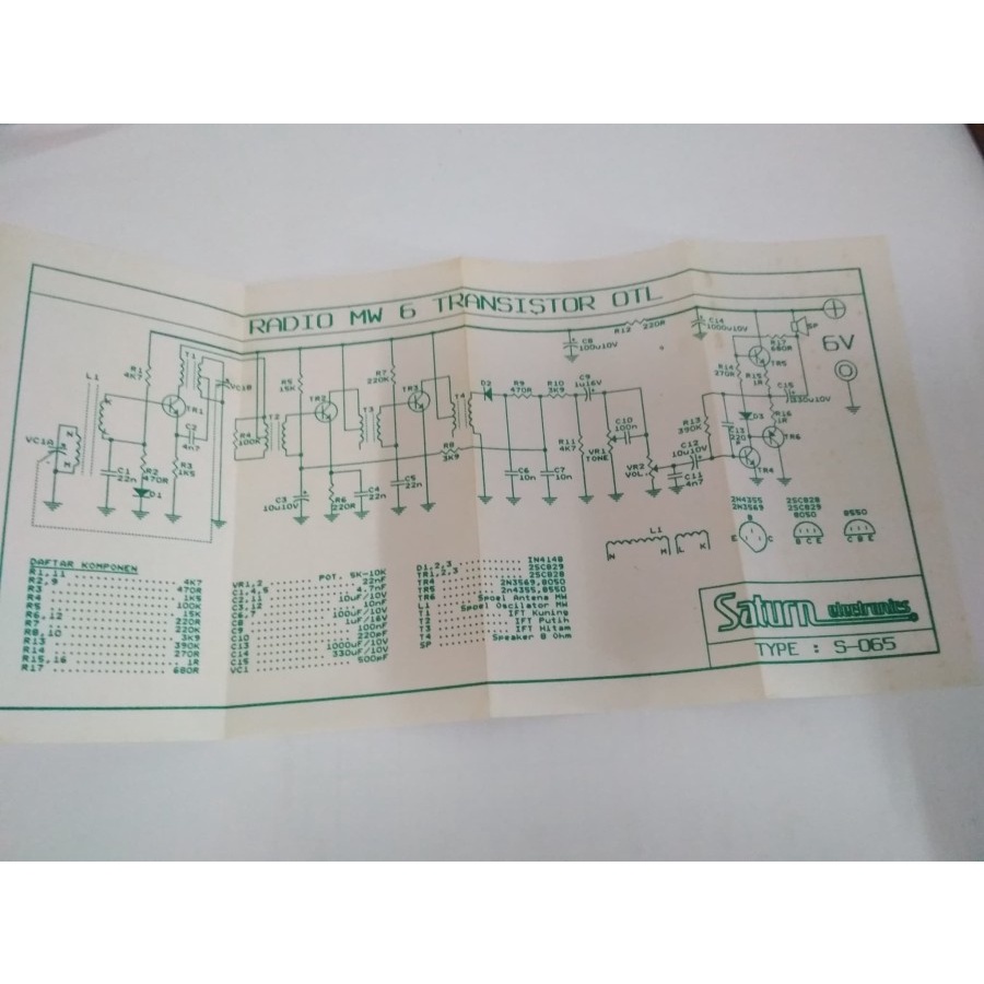 PCB Radio MW 6 Transistor OTL S-065