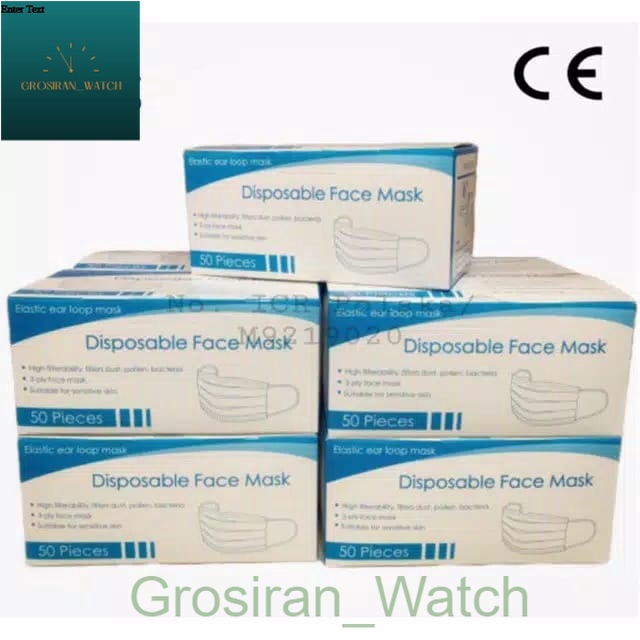 Masker Non Medis ( Masker Disposable 3Ply Earloop 1 Box isi 50pcs ) [G_W]