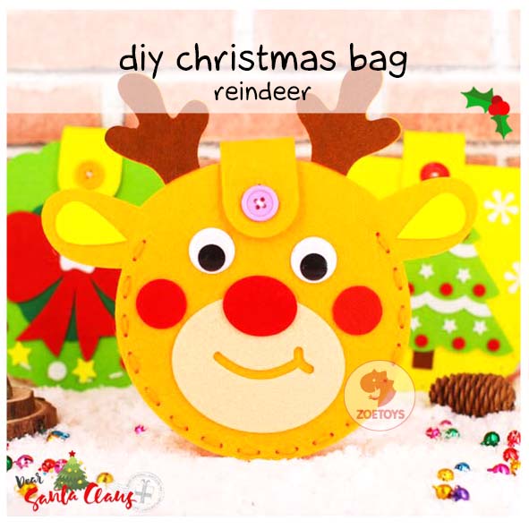 Zoetoys DIY Christmas Hand Basket Halloween Bag | Tas Hampers Art and Craft Flannel Prakarya Anak | Snowman Santa Reindeer Wreath Tree | Cari Kado | Cari Kado Natal | Cari Bingkisan Hampers