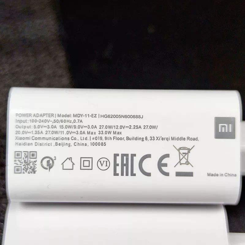 Charger Xiaomi 33W Turbo Charge &amp; Kabel 3A Mi 10T Poco X3 Mi9 Pro Mi 11 Lite Redmi Note 10S