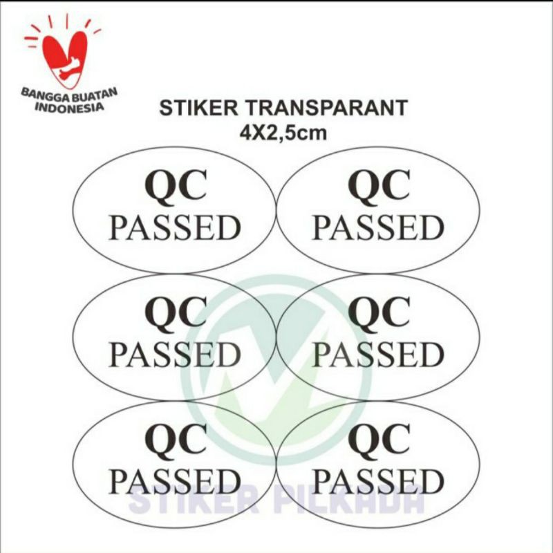 

STIKER VINYL QC PASSED 4x2,5CM BENING (ISI 110PCS)