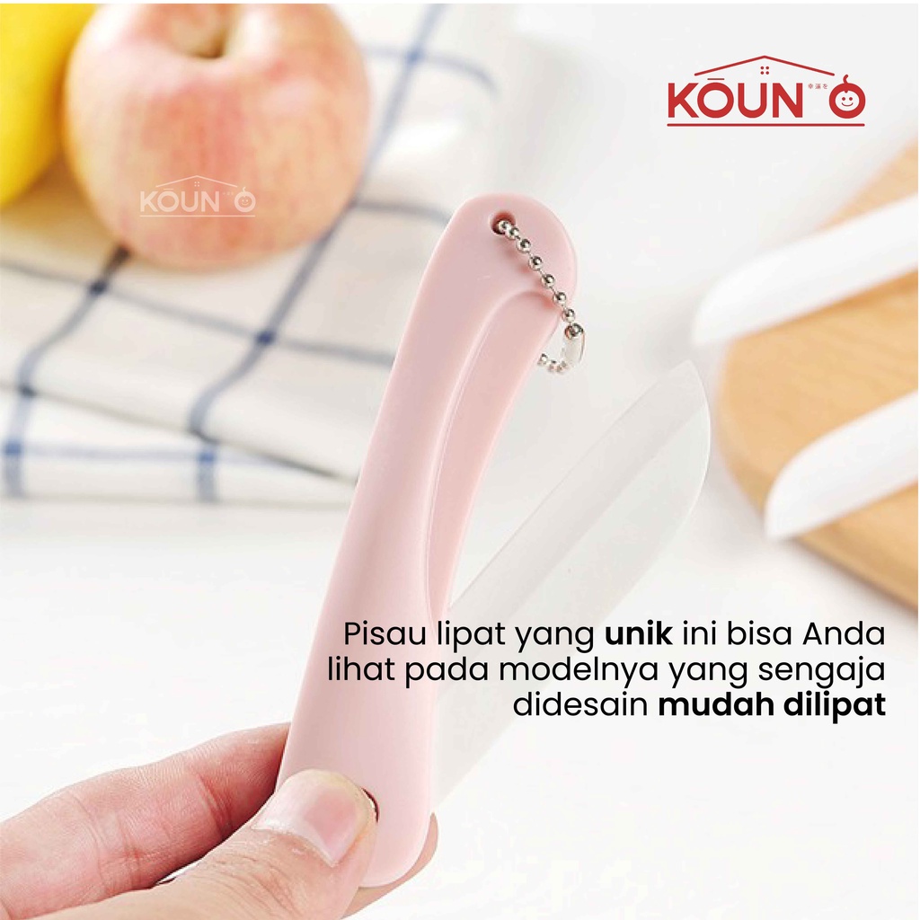 Pisau Dapur Lipat Pisau Travel Keramik Potong Memotong Buah Sayur Portable Folding Ceramic Knife